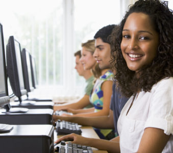College students in a computer lab College students in a computer lab